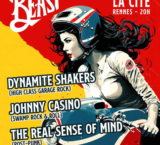 Affiche A3 - BEAST LA CITE 22 MAI 2025 -Motarde - BD-Ok